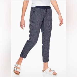 Athleta Blue Bali Striped Linen Pants